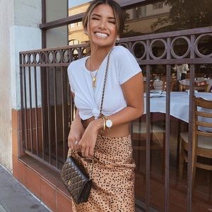 Never worn maxi brown spotted nasty gal skirt.